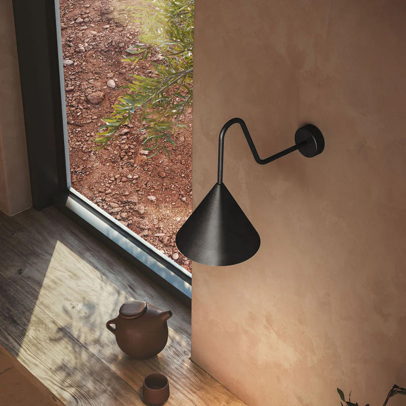 Skulpturale Kegel-Wandlampe – Retro-inspirierte Minimalistische Dekorative Ambientebeleuchtung für Wohnzimmer