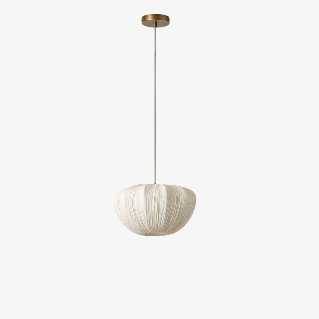 Blossine Linen Scalloped Pendant Light – Rustic to Modern Pendant for Kitchen and Dining Areas