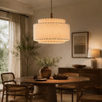 Load image into Gallery viewer, Hand-Stitched Linen Pendant Light