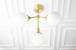 Load image into Gallery viewer, Glorica Glass Opal Globe Semi-Flush Ceiling Light – Modern Mid-Century Dining Room Fixture
