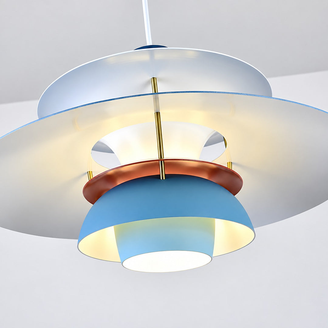 Modern Multilayer Colorful Plug‑in Swag Pendant Light - Metal Hanging Lamp