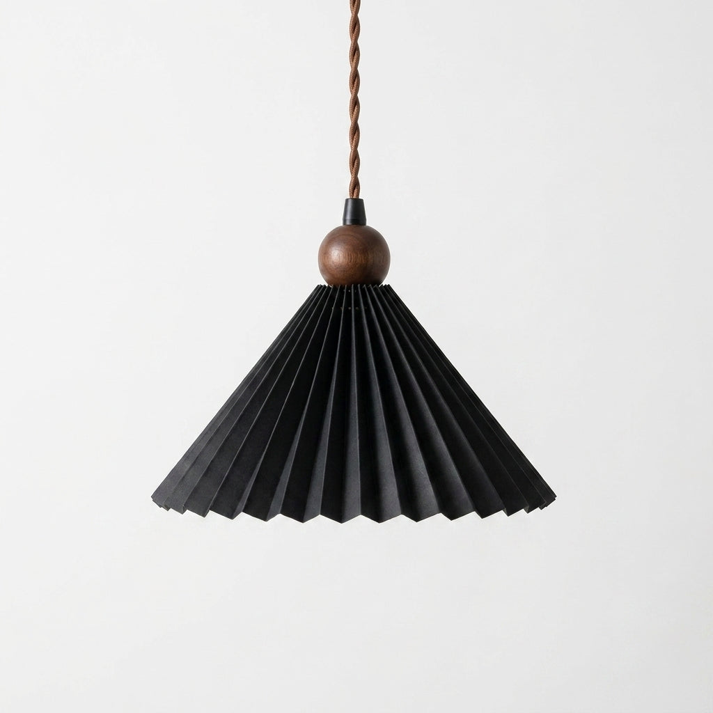Pleated Ceramic Plug-In Swag Pendant