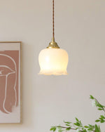 Load image into Gallery viewer, Brass Resin Petal Plug-In Pendant