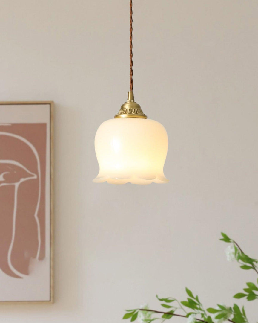 Brass Resin Petal Plug-In Pendant
