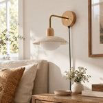 Cargar imagen en el visor de la Galería, Travertine Disc Plug-In Wall Lamp