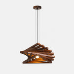 Load image into Gallery viewer, Walnut wood slatted pendant light