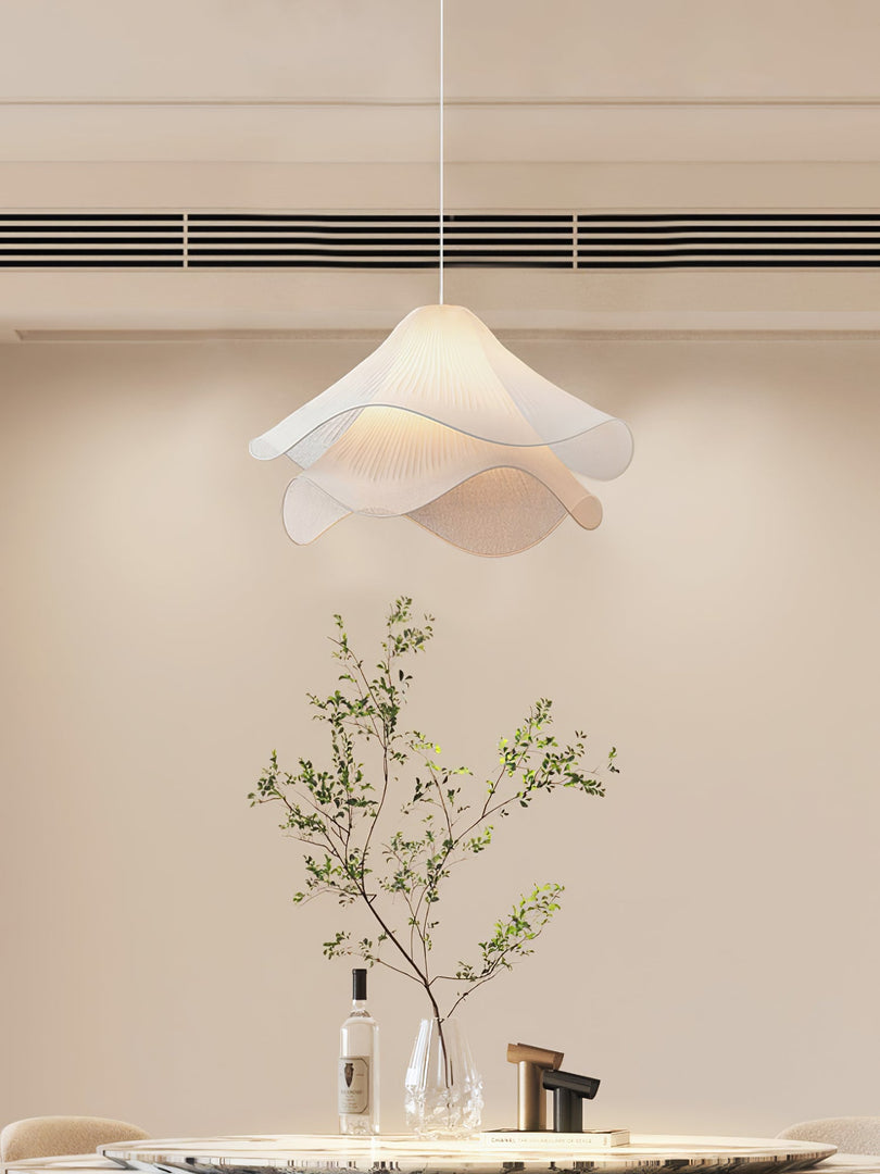 Ethereal Bloom French Floral Pleated Fabric Pendant Light