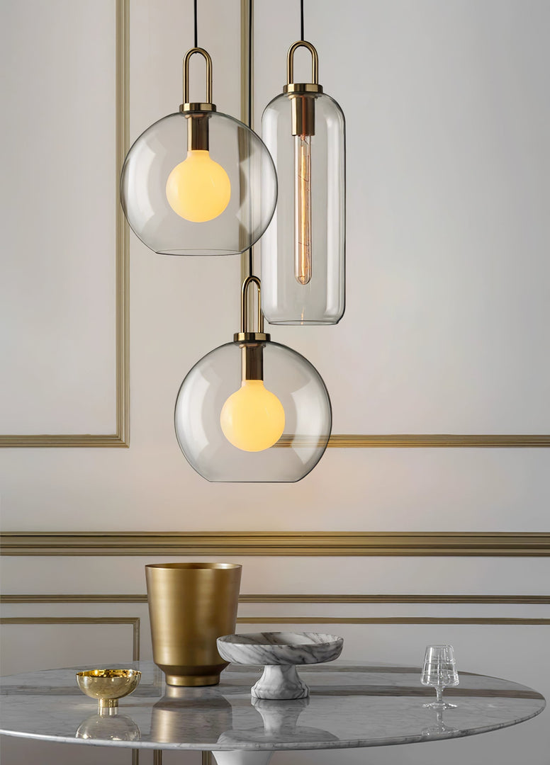Copper-Plated Glass Plug-In Swag Pendant
