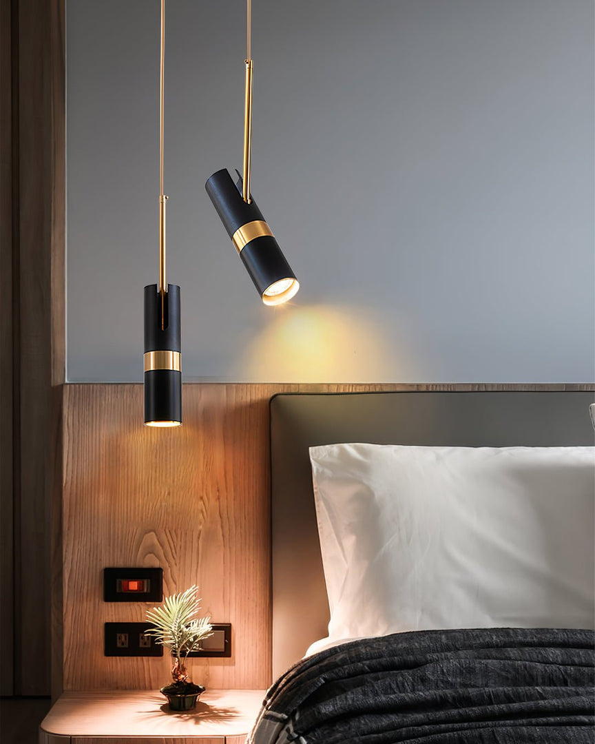 Black And Gold Metal Hardwired Pendant Light
