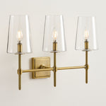Load image into Gallery viewer, Derlina Clear Glass Sconce - Elegant Single To Triple Vanity Sconce
