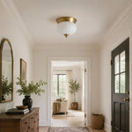 Load image into Gallery viewer, Brass integrated LED ceiling light in a classic foyer