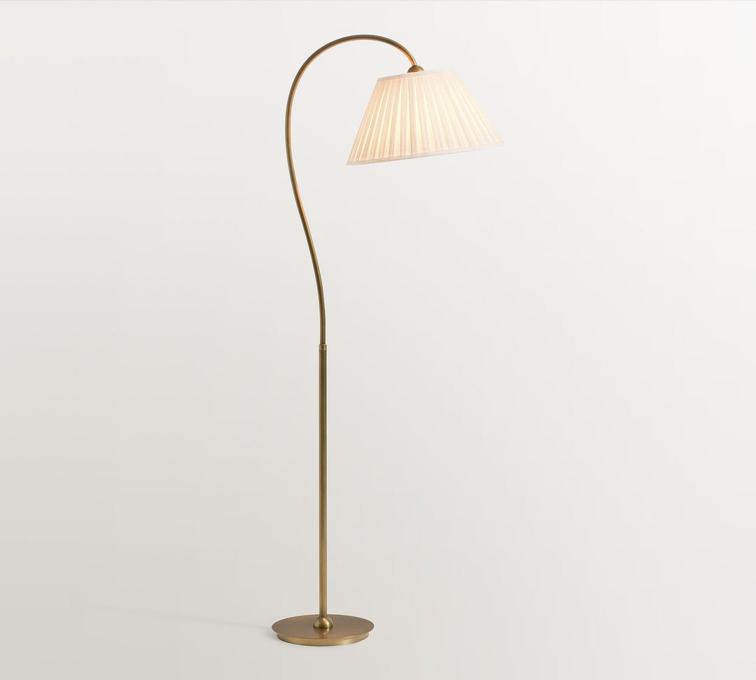 Luvora Pleated Shade Floor Lamp - Adjustable Linen Light in Farmhouse Style