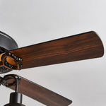 Cargar imagen en el visor de la Galería, Konoha and Banana Leaf Wooden Ceiling Fan Light