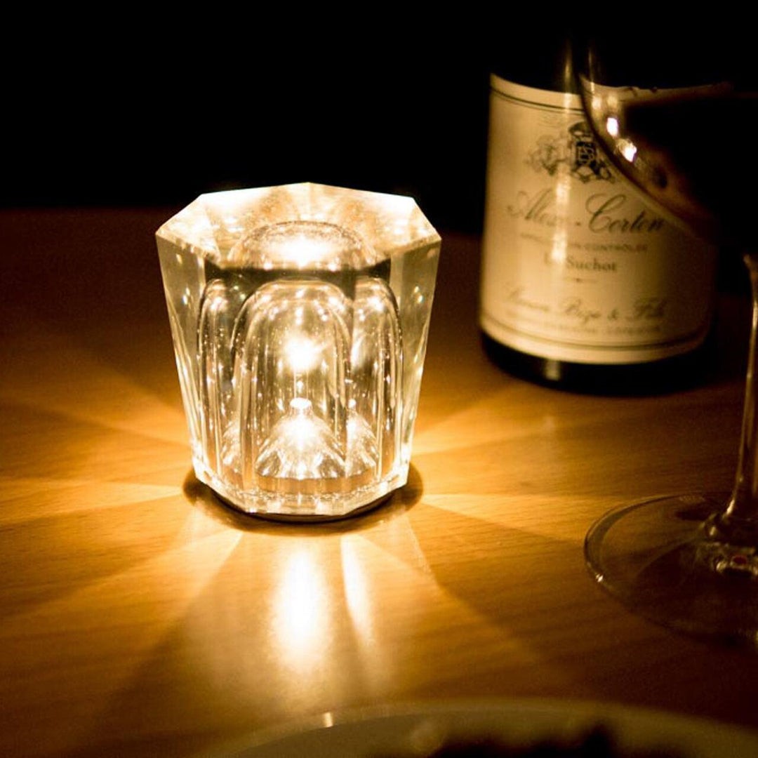 Lampe de table en cristal diamant (batterie intégrée)