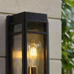Cargar imagen en el visor de la Galería, Clear glass shade and outdoor wall sconce detail