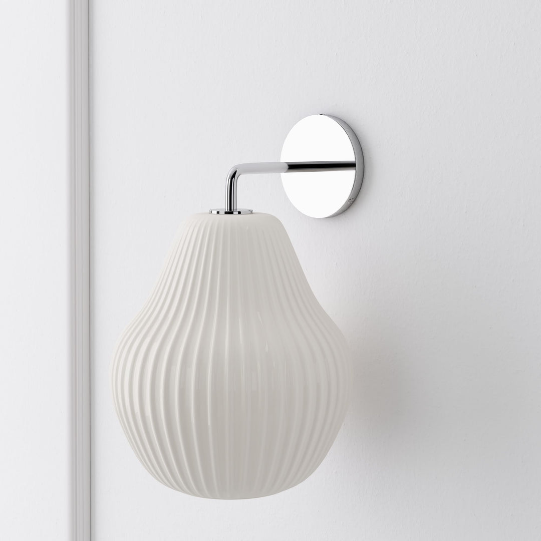 Aplique de pared Rivrona de vidrio estriado - Lámpara de tocador moderna de vidrio esmerilado