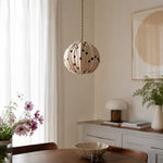 Bild in Gallery-Viewer laden, Cream polka dot pendant light near a bright window