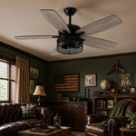 Cargar imagen en el visor de la Galería, Vintage ceiling fan light installed in a living room