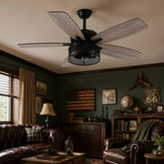 Vintage ceiling fan light installed in a living room