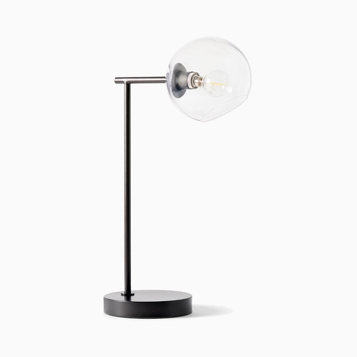 Lámpara de mesa USB de cristal Brina: moderna lámpara de noche con estilo