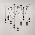 Bild in Gallery-Viewer laden, Black Metal Alabaster Chain-Hung Chandelier