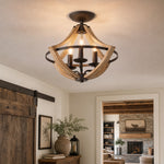 Cargar imagen en el visor de la Galería, Distressed wood and rust ceiling light scene 3