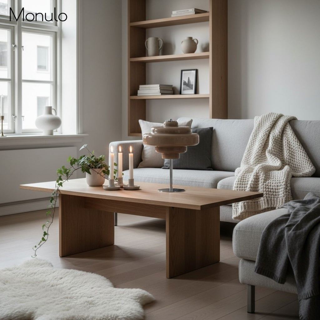 Koloro Glas Tischlampe – Moderne gestufte Lampe für Wohn- oder Arbeitsbereiche