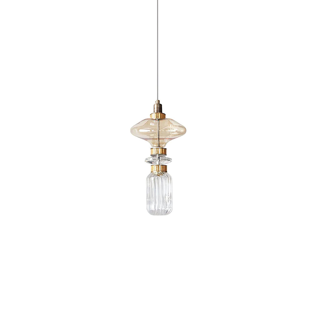 Suspension contemporaine - Fer, métal, verre, or, marron, résistante à l'humidité