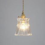 Load image into Gallery viewer, Traditional Japanese Brass Walnut Glass Ceramic Cylinder Conic Flower Bowl 1-Light Pendant Light For Dining Room
