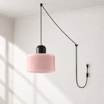 Bild in Gallery-Viewer laden, Mid‑Century Macaron Plug‑in Swag Pendant Light - Colorful Shade Hanging Lamp for Home Decor