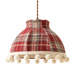 Load image into Gallery viewer, French Cream Pom Pom Fabric Pendant Light