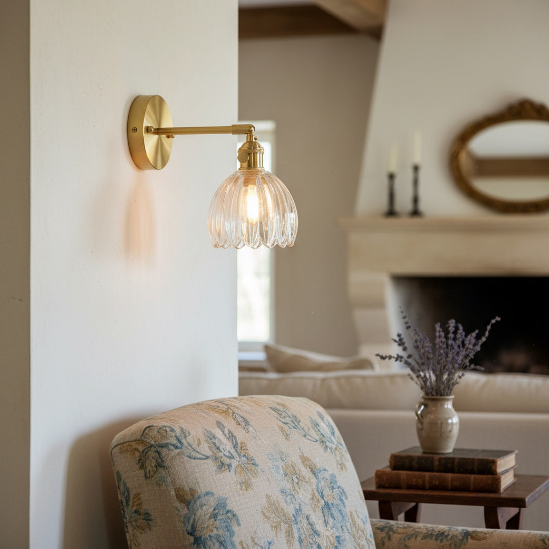 Blossix Blumen-Tulpen-Wandlampe – Moderne Wandleuchte mit Metallfuß für Wohnraumbeleuchtung U27