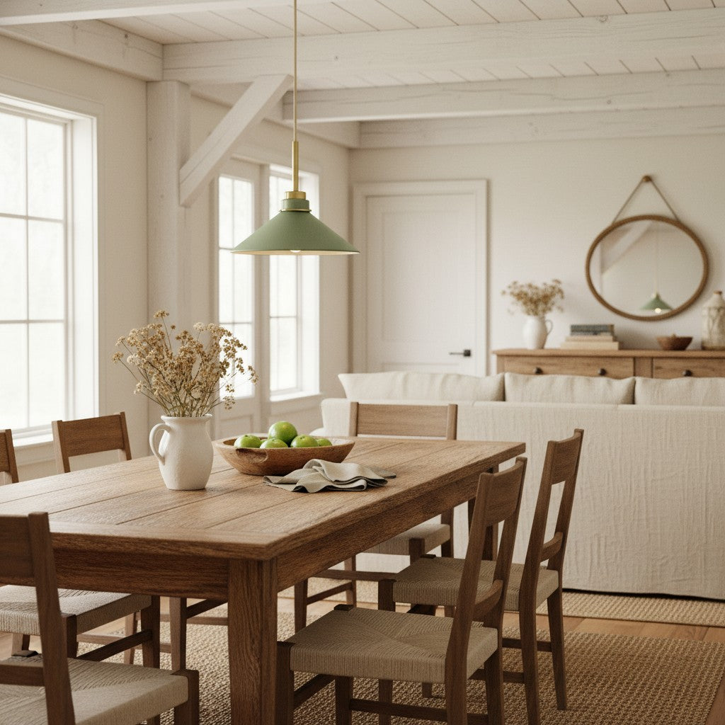 Aurenza Modern Farmhouse  Cone Pendant Light – Dimmable Kitchen and Entryway Lighting