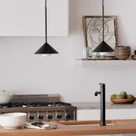 Cargar imagen en el visor de la Galería, Lámpara colgante cónica de metal Brivana: diseño minimalista moderno para comedores
