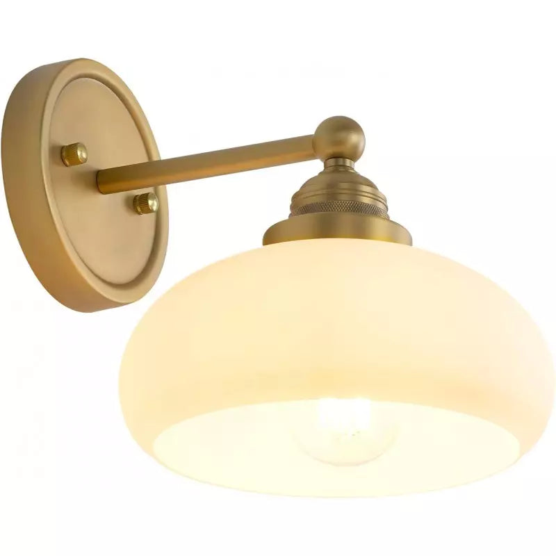 Velora Vintage Industrial Wall Sconce with Glass Shade for Hallway and Entryway