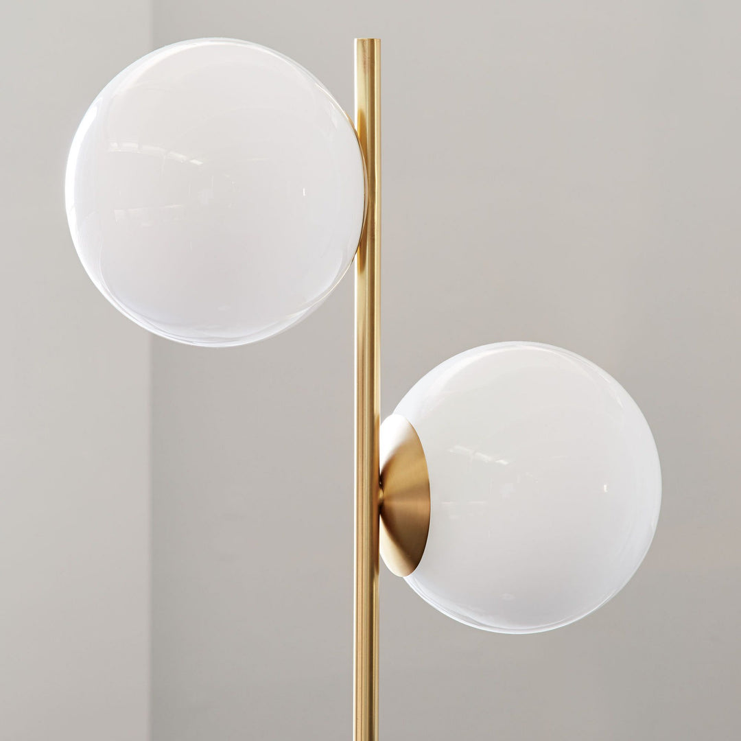 Alessora Minimalist Sphere Stem Tall Standing Lamp for Reading or Lounge Spaces