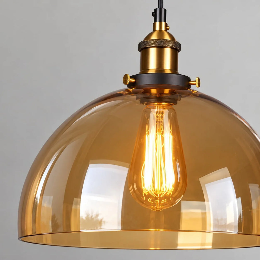 Industrial Glass Pendant Light