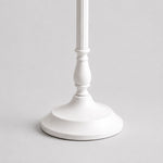 Bild in Gallery-Viewer laden, Close-up of sculpted white metal stem and smooth round lamp base