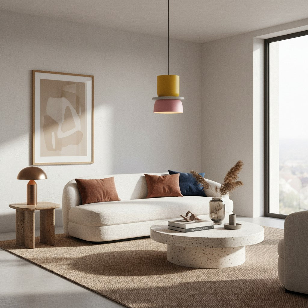 Acrybowlia Skulpturale Acryl-Hängeleuchte mit Bunter Geschichteter Schalenform für Inselbeleuchtung N35