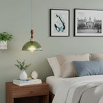 Cargar imagen en el visor de la Galería, Lámpara colgante acanalada Ribilux - Vidrio y metal vintage para cocina y comedor