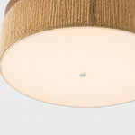 Load image into Gallery viewer, Wabi-Sabi Solid Wood and Woven Rope LED Flush Mount Ceiling Light