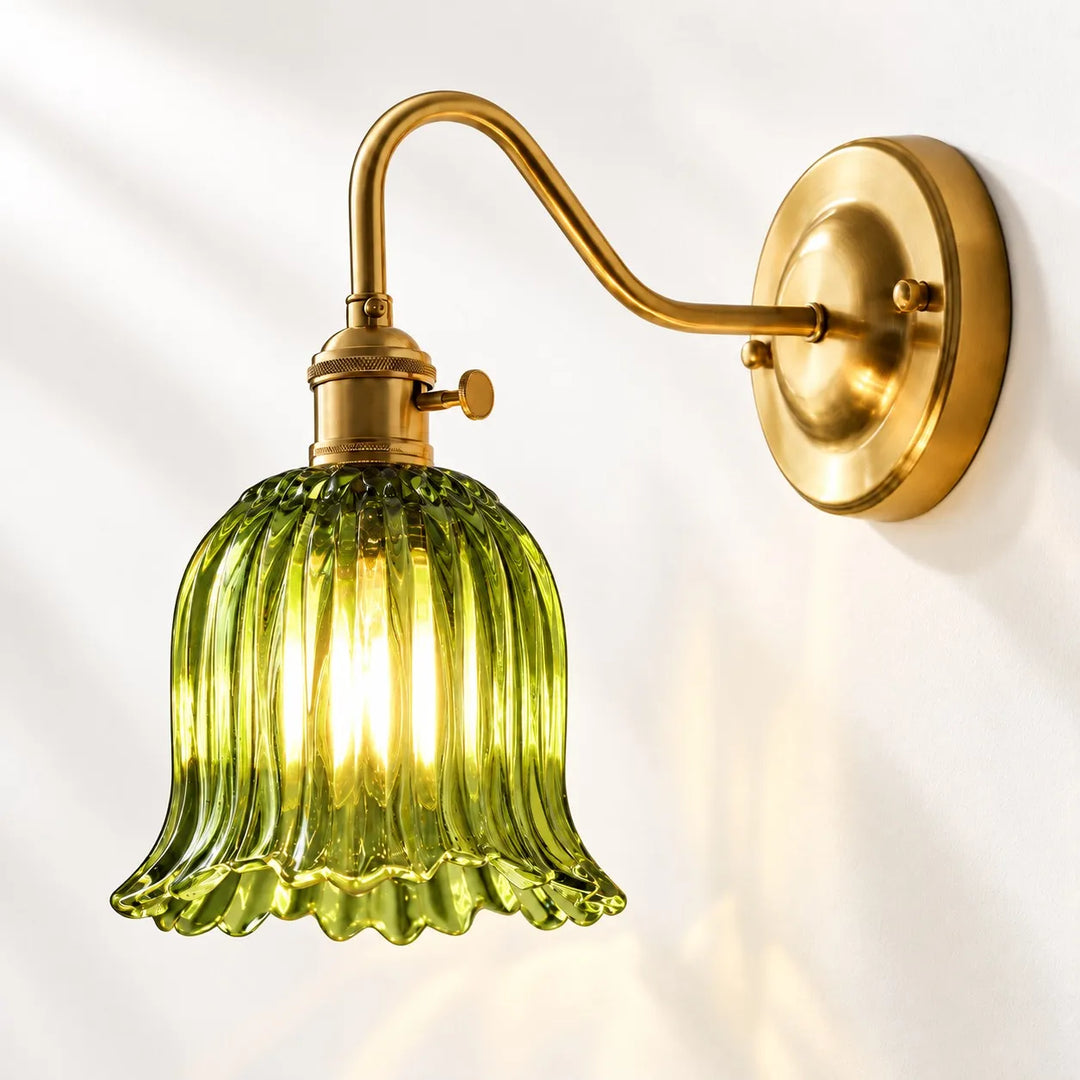 Japanese Ruffle Glass Wall Lamp