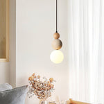 Bild in Gallery-Viewer laden, Elegantes Leuchten Creme Stein Nachttisch Pendelleuchte