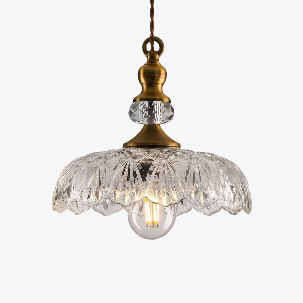Verdoma Flower Glass Pendant Light - Vintage Floral Design for Living and Dining U01