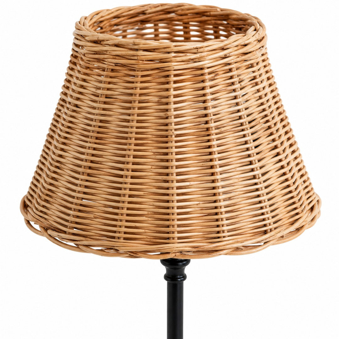 Natural woven rattan shade detail