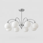 Charger l'image dans la visionneuse de galerie, Chrome 8-light glass globe chandelier