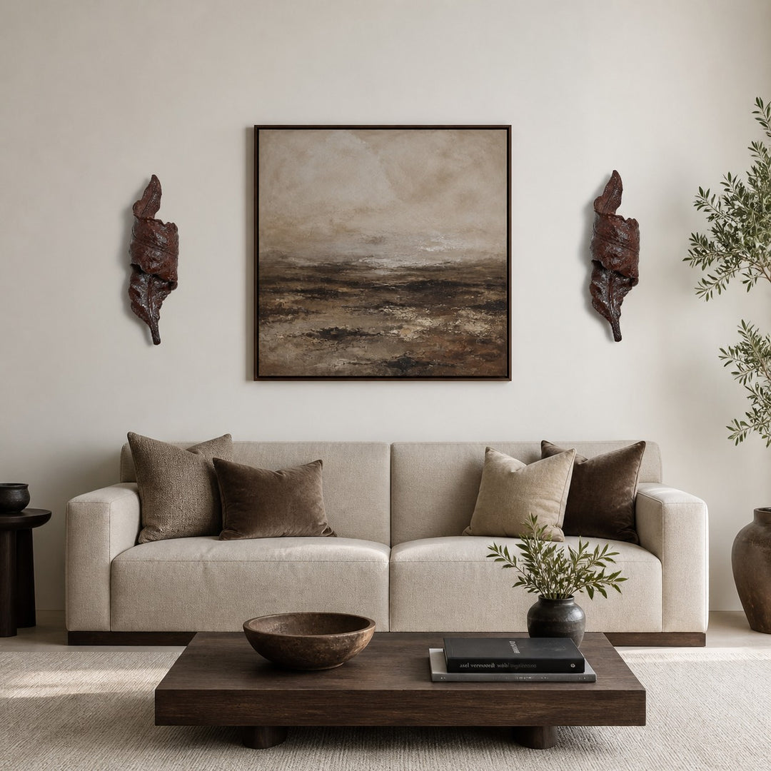 Wabi-Sabi Sculptural Resin Disc Wall Sconce
