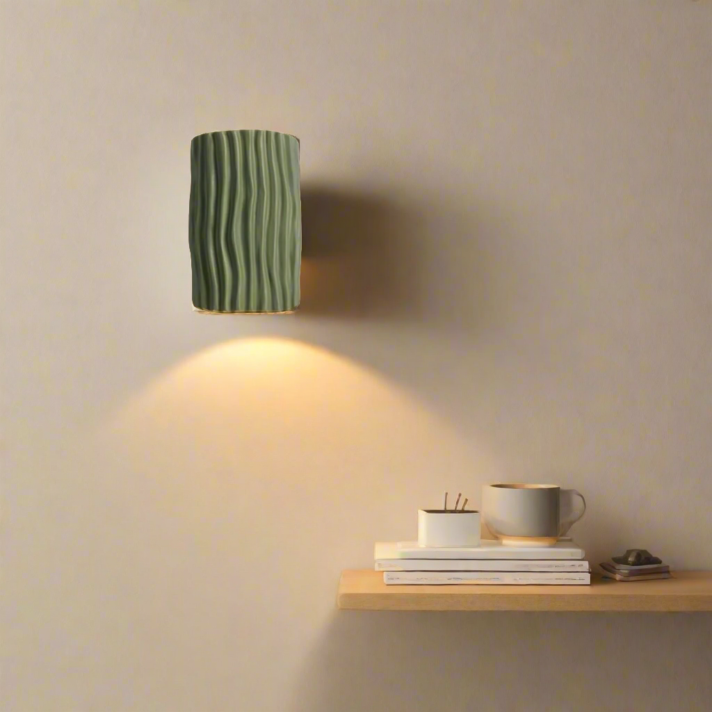 Luz de Pared de Resina Japandi Curva Claridad