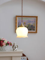 Load image into Gallery viewer, Brass Resin Petal Plug-In Pendant