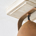 Load image into Gallery viewer, White ceiling mount and adjustable rust bracket detail